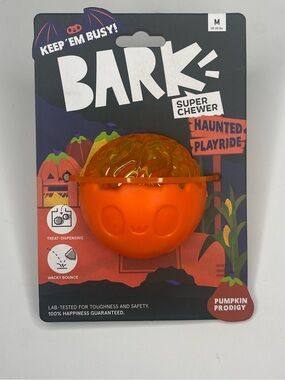 Bark Pumpkin Prodigy Treat-Dispensing Dog Toy - Orange